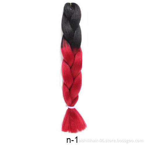 Aishili wholesale 64inches 165g extensions pre stretched synthetic Expression ombre jumbo crochet braiding hair